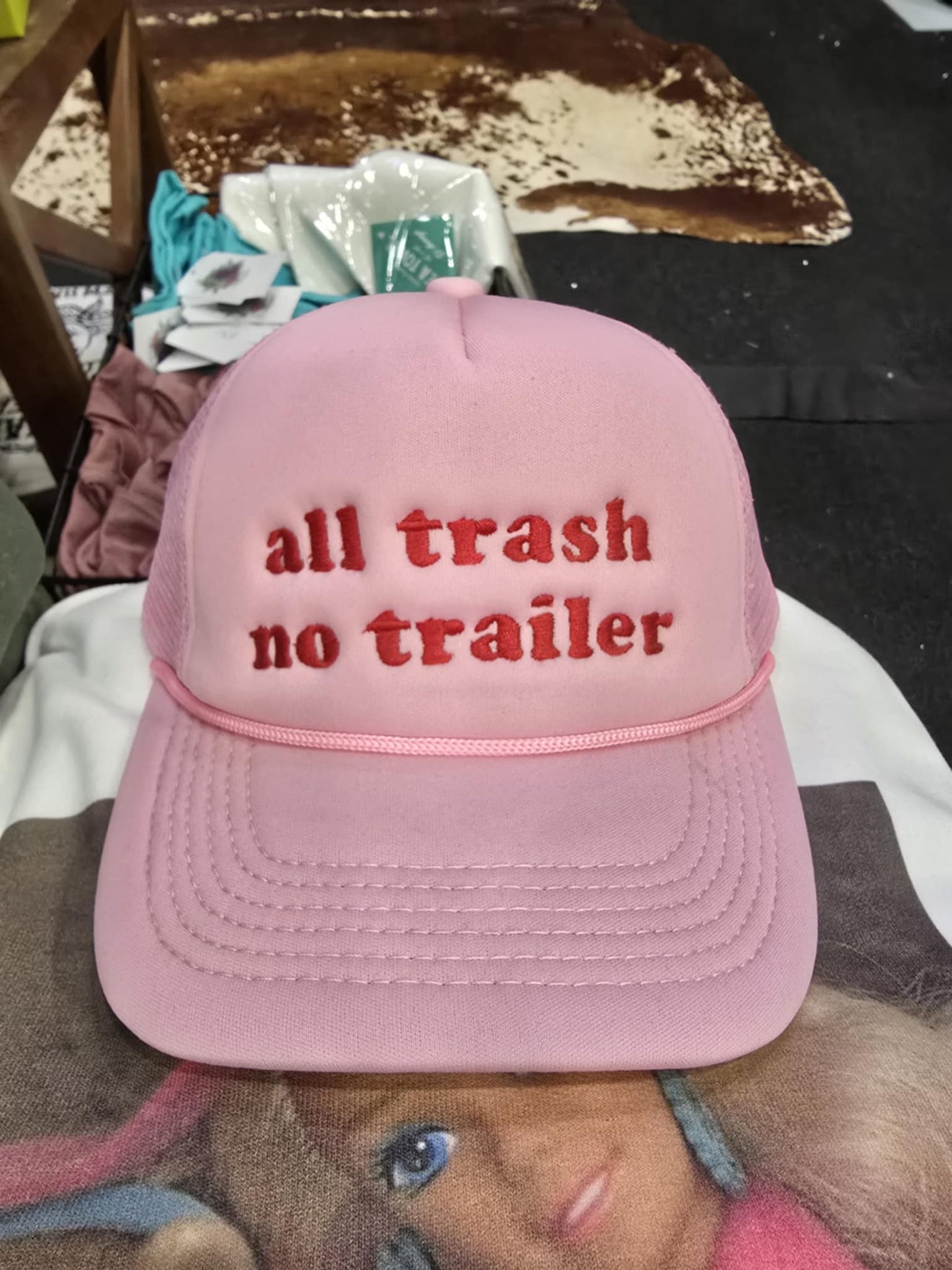 Pink trash hat