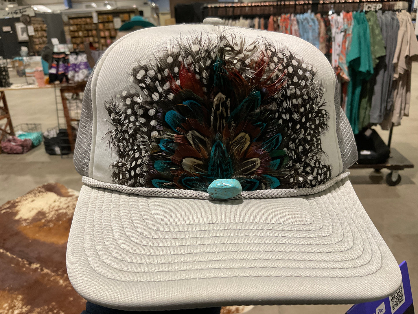 Feather trucker hat
