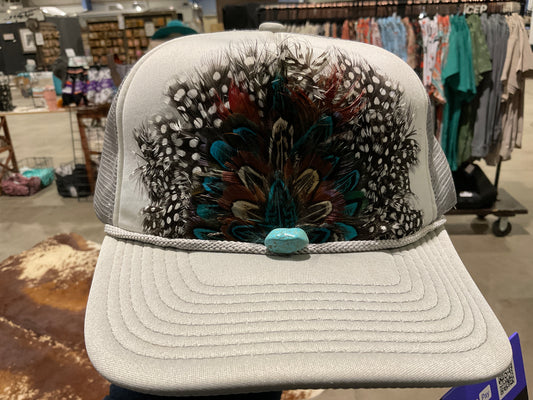 Feather trucker hat