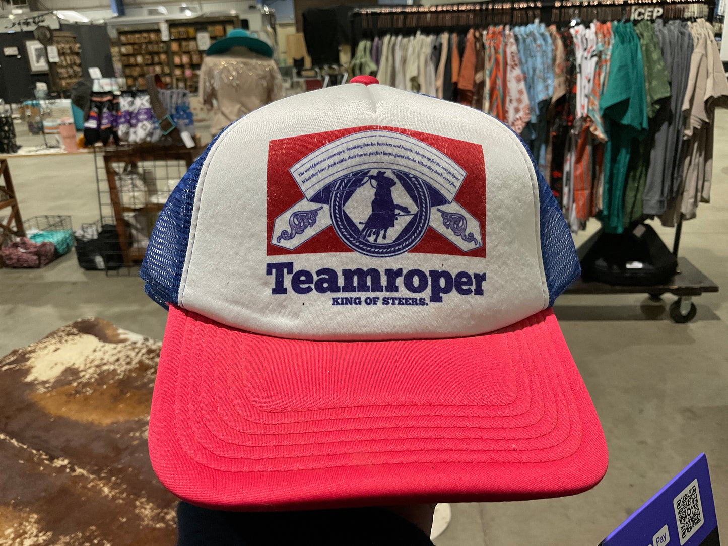 Team roper trucker hat