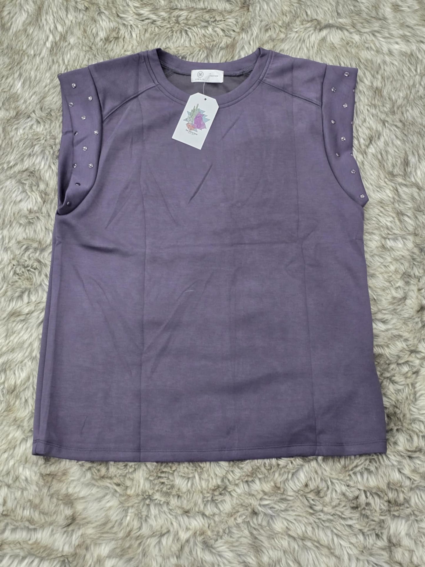 studded tank. grey