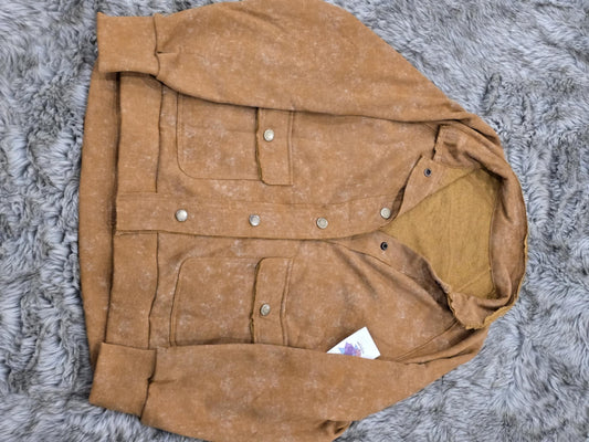 Rustic brown button-up sweater