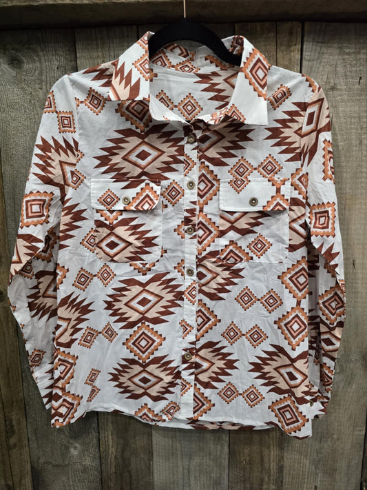 Aztec button up