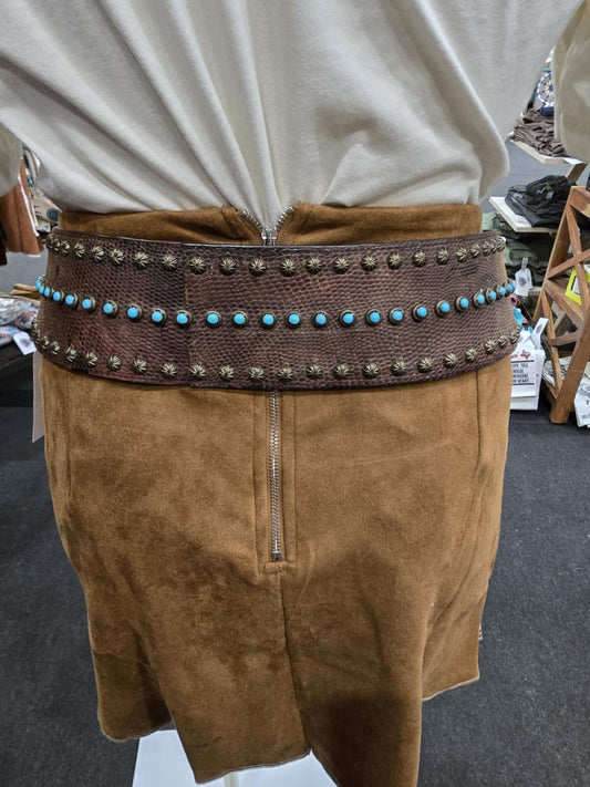 Fashion turquoise stud belt