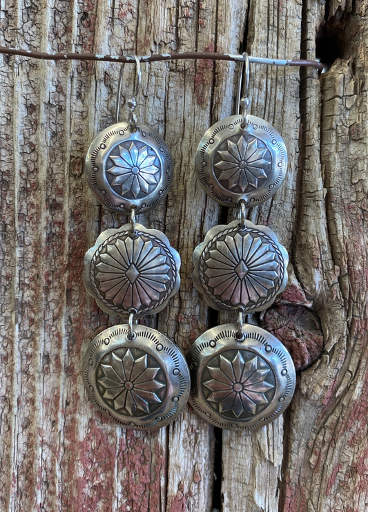 3 Concho Dangle Earring