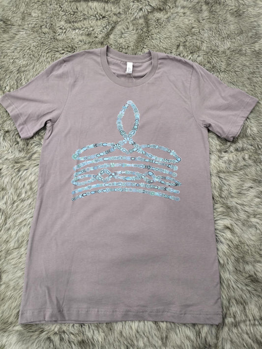 Turquoise boot stitch tee