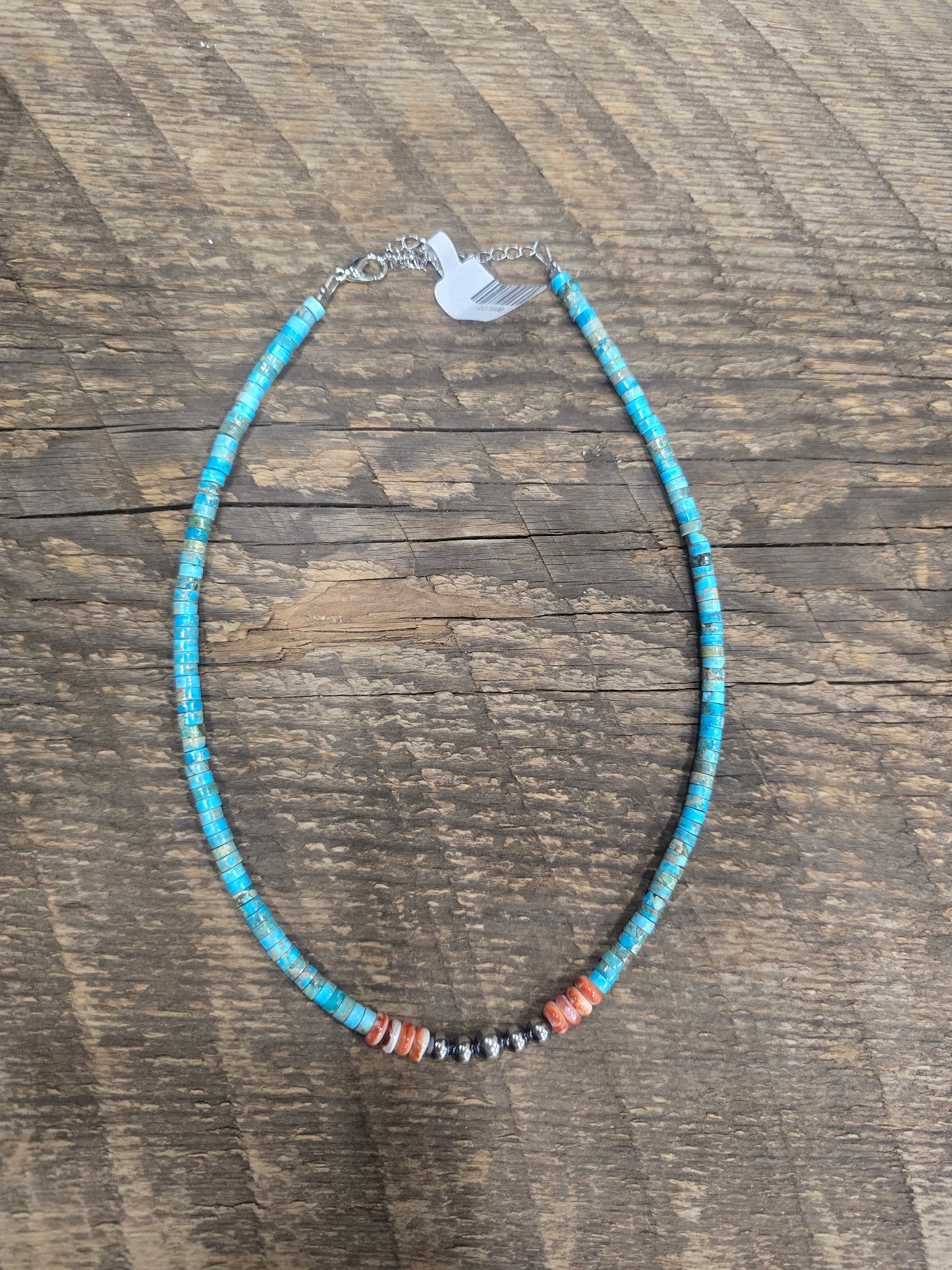 Turquoise and coral necklace