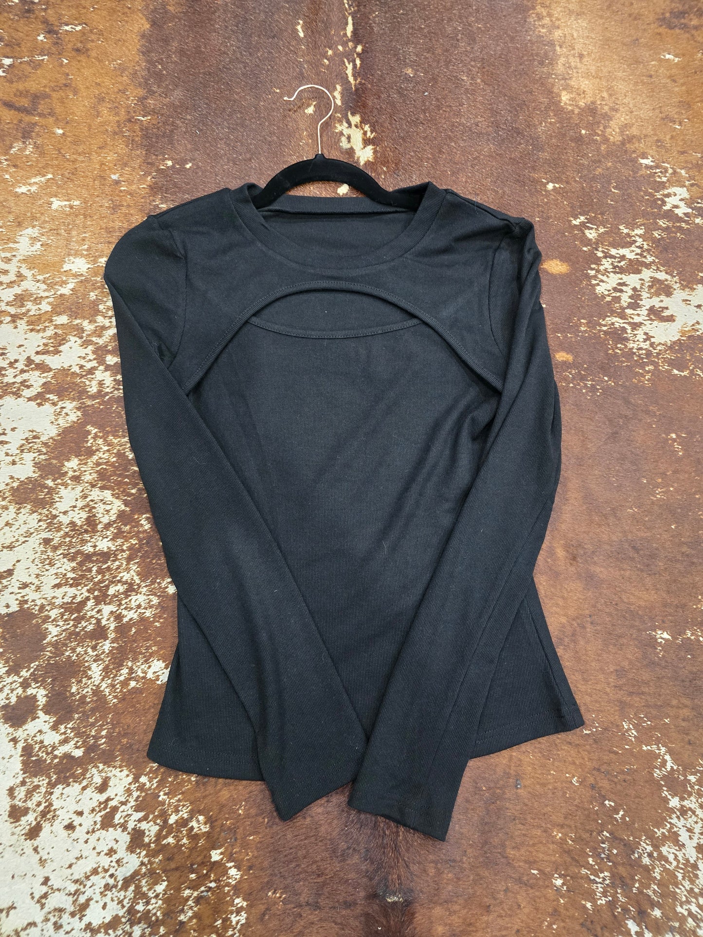 Cutout long sleeve top